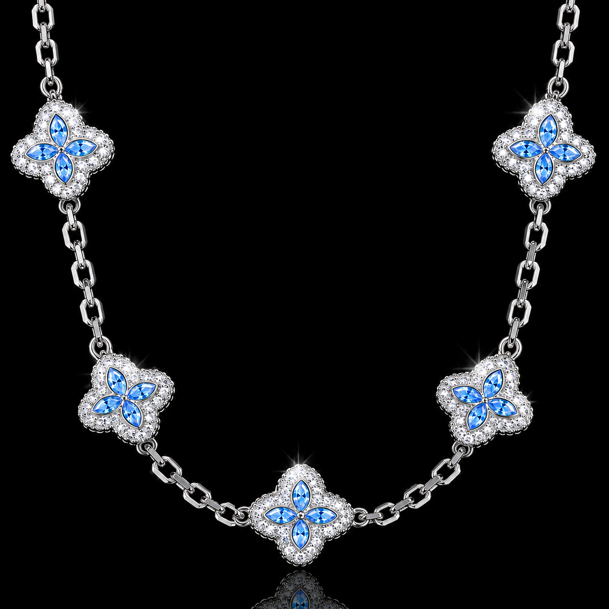 Collana Royal Blue Clover