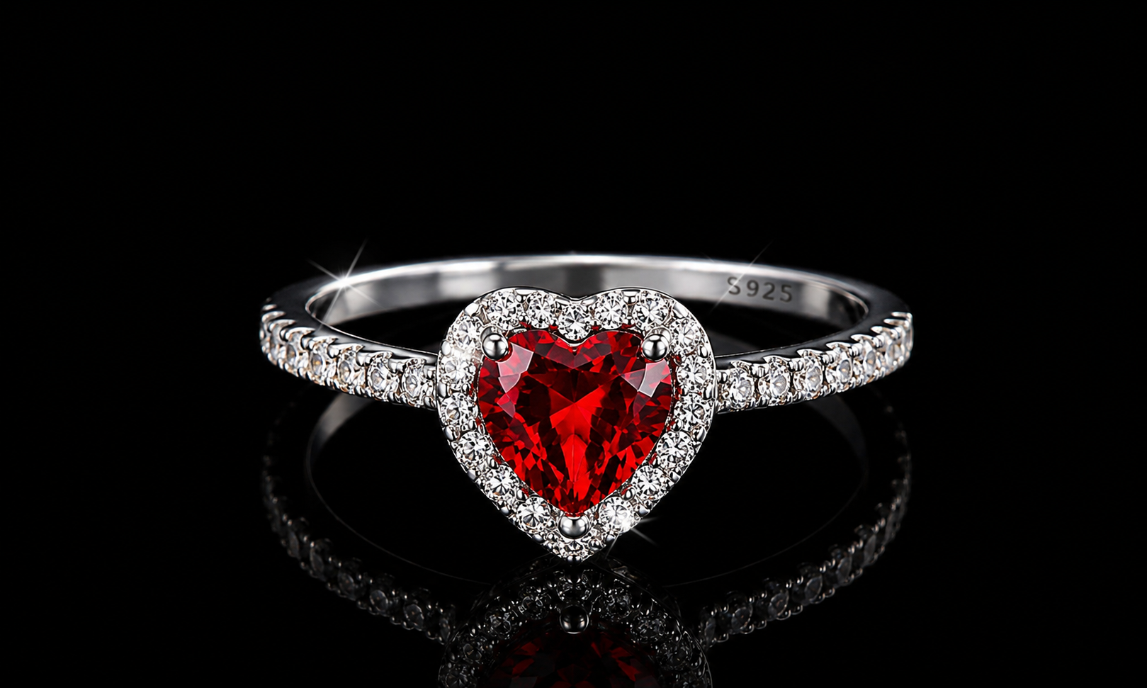 Anello Cuore Rubino